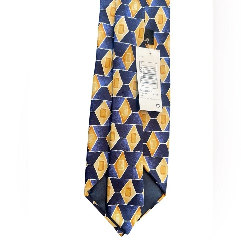 💙💛NWT Marks & Spencer Blue and Gold Geometric Tie.